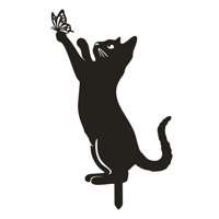 Ioensy - Estaca Para Gatos De Acero Inoxidable Para Exteriores, Color Negro, Para Jardín, Patio, Césped, Estilo A