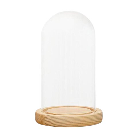 Magideal - Tarro Tipo Campana Tipo Cúpula Con Base De Madera, Cubierta Transparente Portátil Y Duradera, Multifuncional, Para Regalo De Inauguración De La Casa , Estilo I