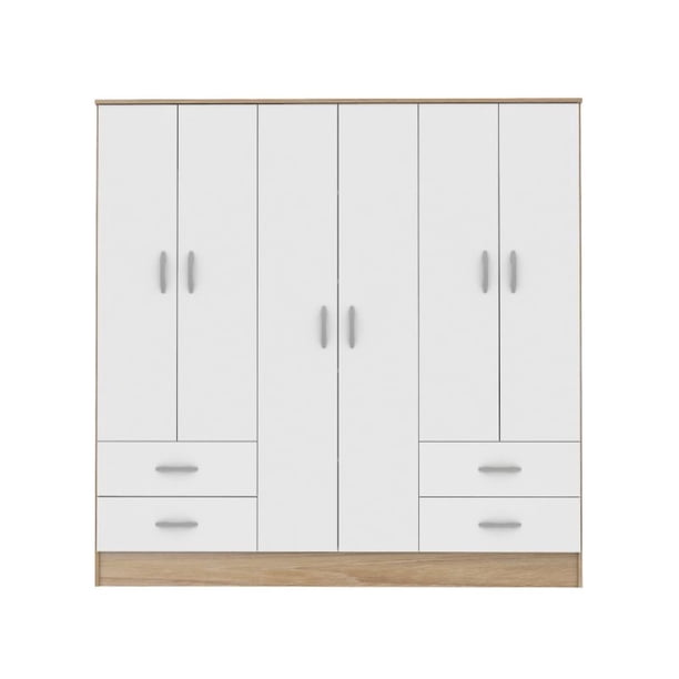 Clóset Maipo 6 Puertas Olmo Blanco