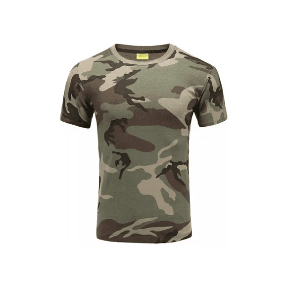 Polo Militar Airsoft, Trekking Camping, Color Woodland, Talla 2XL