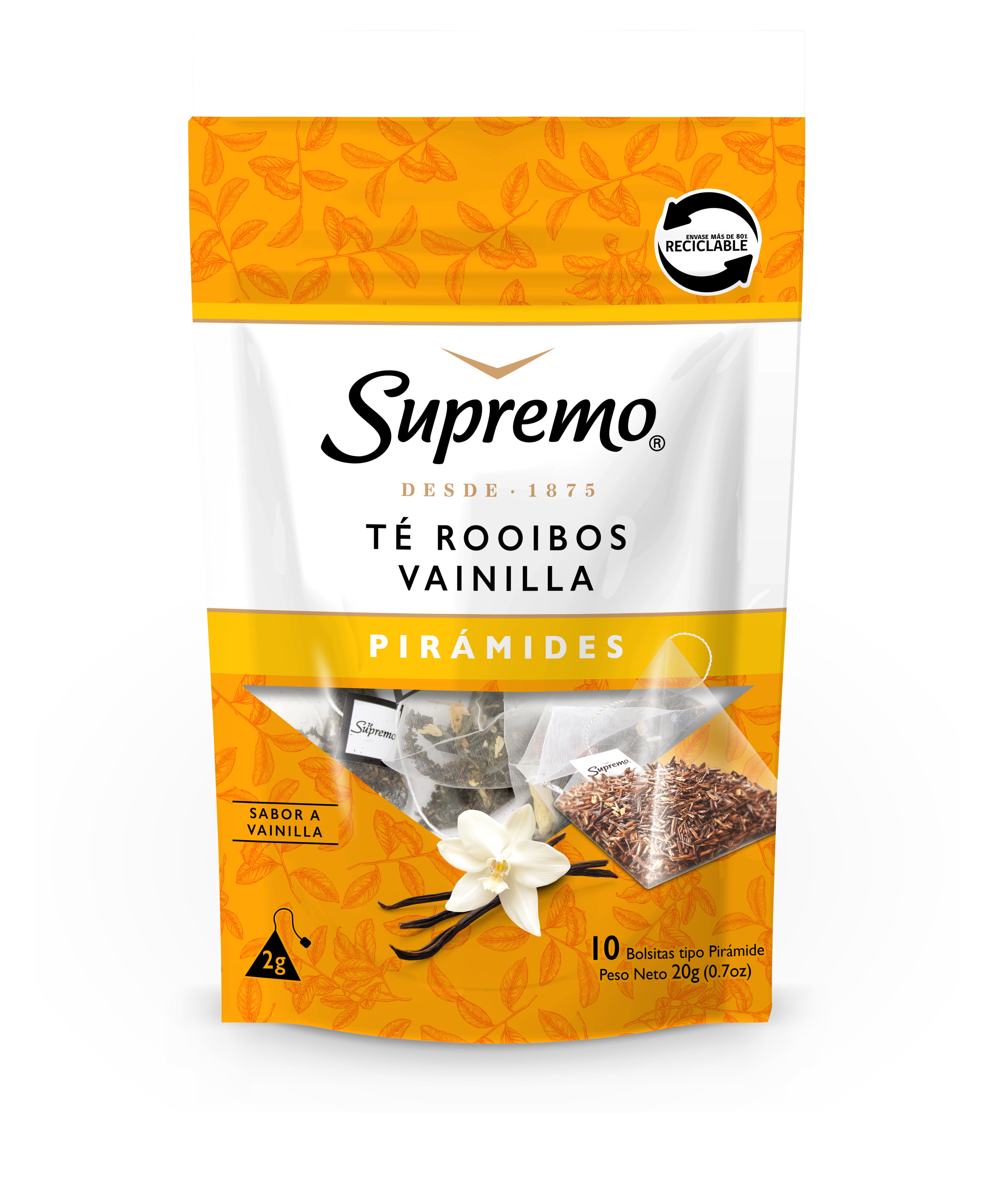Té Pirámide Rooibos Vainilla Bolsa 10 Un Supremo