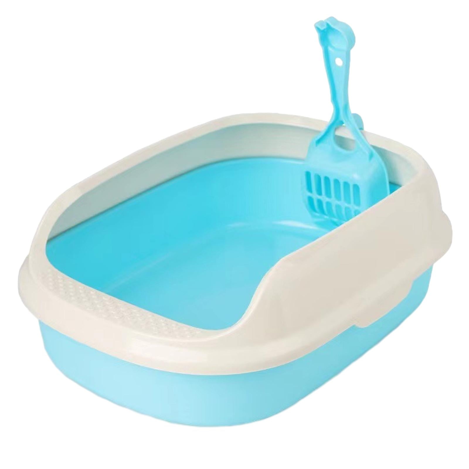 Caja De Arena Para Gatos, Orinal Semicerrado, Inodoro Duradero Para Gatos, Color Azul