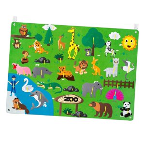 Magideal - Tablero De Historias De Fieltro, Tablero De Franela Para Contar Historias, Material Didáctico Para Educación Temprana, Juguete Colgante Para Enseñanza Zoo