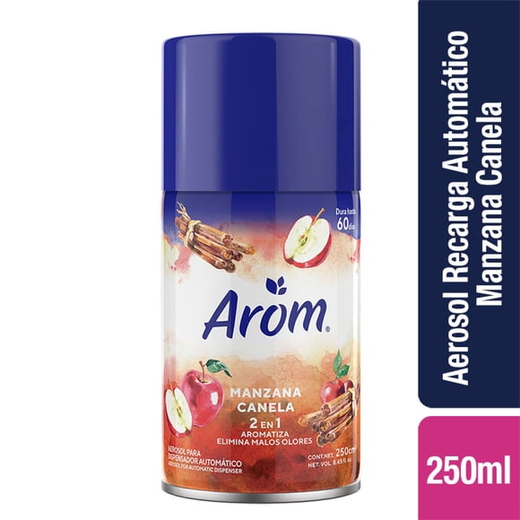 Aromatizante Ambiental Repuesto Aerosol Manzana Canela Lata, 250 ml