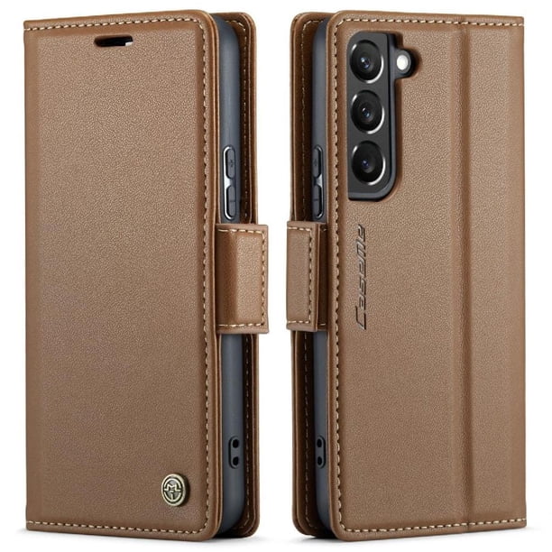 CaseMe tipo cartera Samsung Galaxy S22 Plus con cierre magnético, RFID, tarjetero, soporte, carga inalámbrica