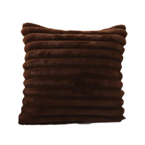 Magideal - Funda De Almohada De Felpa De Piel Sintética, Funda De Almohada, Funda De Cojín Para Sofá, Dormitorio, Sala De Estar, Hotel, Regalo De Inauguración De Marrón Oscuro