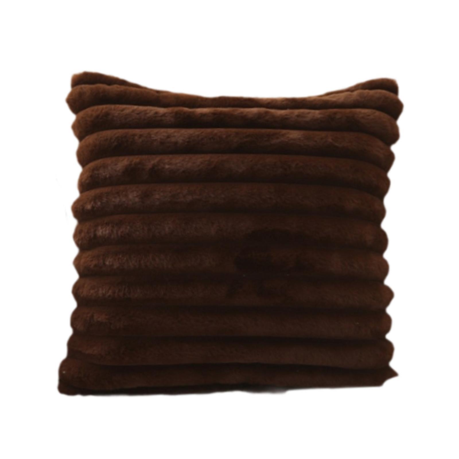 Magideal - Funda De Almohada De Felpa De Piel Sintética, Funda De Almohada, Funda De Cojín Para Sofá, Dormitorio, Sala De Estar, Hotel, Regalo De Inauguración De Marrón Oscuro