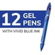 thumbnail image 2 of Bolígrafos de gel BIC Gelocity de secado rápido, azules, tamaño mediano, 0,7 mm, paquete de 12, 2 of 9