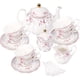 thumbnail image 1 of Set de té Fanquare de porcelana vintage para mujer, fiesta de té para 6 personas, 1 of 7