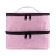 thumbnail image 2 of Bolsa de almacenamiento de esmalte de uñas de doble capa, grande, con 30 compartimentos, portátil, de nailon, con bolsillos, para esmalte de uñas, rosa 3, 2 of 5