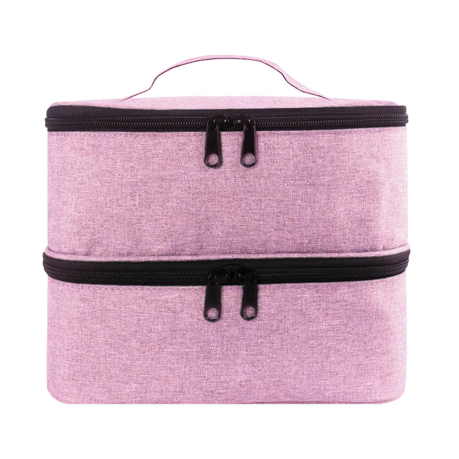 Ioensy - Bolsa De Almacenamiento De Esmalte De Uñas 30 Rejillas Para Juegos De Manicura Lápiz Labial De Aceite Esencial Rosa