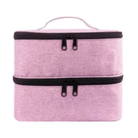 Ioensy - Bolsa De Almacenamiento De Esmalte De Uñas 30 Rejillas Para Juegos De Manicura Lápiz Labial De Aceite Esencial Rosa