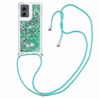 Funda Foxdock Para Motorola Edge 2024 5G Con Cuerda Ajustable, Brillo Líquido, Protección Antigolpes Y Lente – Ideal Para Regalo