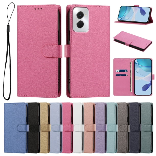 Cartera Protectora para Motorola Moto G Power 2024 con Soporte, Rojo Rosa