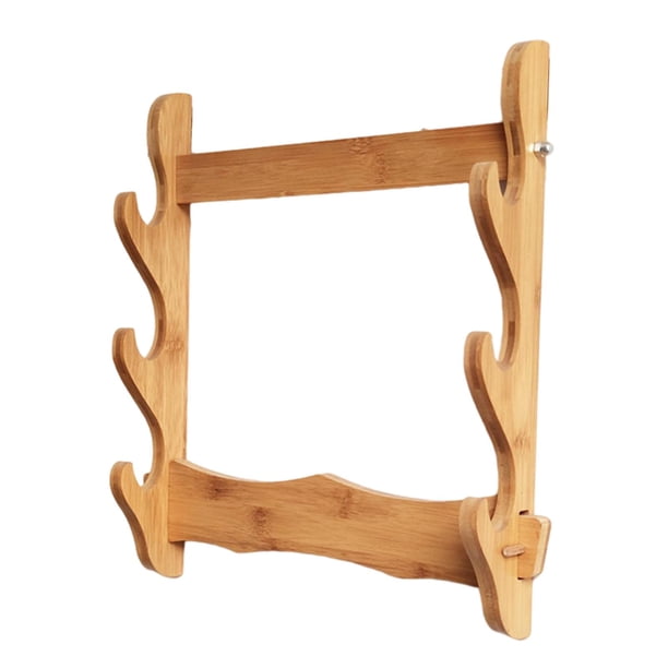 Soporte para de 2/3/4 Niveles, Soporte para Colgador de Flauta, Soporte de Bambú, Soporte de Montaje en Pared para Exhibición de Colección de D 3 niveles