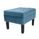 thumbnail image 4 of Set Poufs Wood 2 Cuerpos Felpa Azul Petroleo, 4 of 6