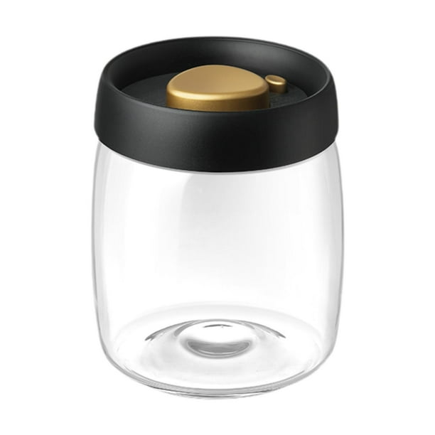 Caja para granos de café, recipiente de vidrio al vacío, hermético, multifuncional, transparente, recipiente doméstico para alimentos para cereales y 900ml