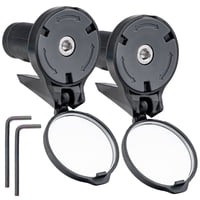 Xusx111 - Espejo Retrovisor Del Extremo De La Barra De La Bicicleta 2 Paquetes - Espejo Retrovisor De Vidrio Convexo Hd Ajustable Para El Extremo De La Barra De Caída De La Bicicleta De Carretera O El