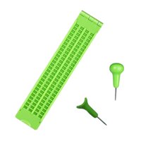 Magideal - Pizarra Braille, Tablero Braille, Escritura Con Bolígrafos, Material Educativo Robusto Para Ciegos, Material De Aprendizaje Para El Hogar, Adultos, Es