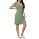 thumbnail image 4 of INSPIRE CHIC Vestido de dormir de modal para mujer con cuello en V, manga corta, volante, camisón hasta la rodilla, ropa de estar en casa, L verde, 4 of 6