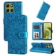thumbnail image 1 of Funda tipo cartera FOXDOCK para Motorola Moto G86 , diseño girasol en relieve, cuero PU, cierre magnético, soporte y tarjetero, 1 of 5