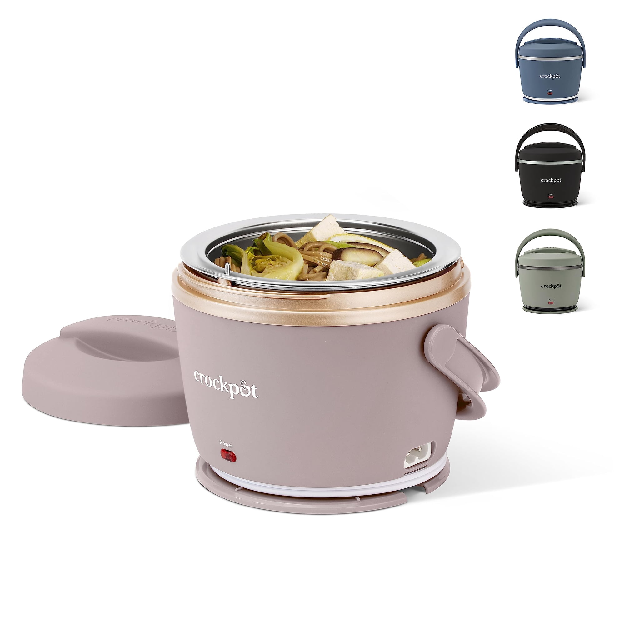 Fiambrera Eléctrica Crock-pot, 600 Ml, Portátil, Para Calentar Alimentos, Color Rosa
