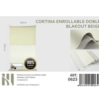 Mundo Shopping - Cortina Enrrollable Doble Blackout Beige 120X200Cm