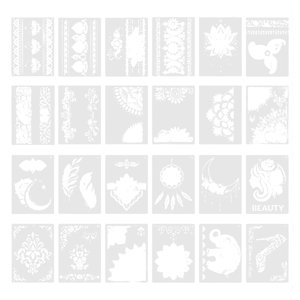 Magideal - 24 Plantillas Para Sobre Lienzo De Madera, Plantillas Reutilizables De Dibujo Para Manualidades, Juego De Plantillas De Pintura Para