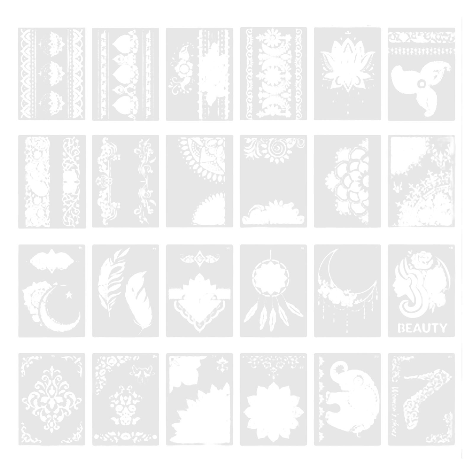 Magideal - 24 Plantillas Para Sobre Lienzo De Madera, Plantillas Reutilizables De Dibujo Para Manualidades, Juego De Plantillas De Pintura Para