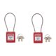 thumbnail image 3 of 2 Candados De Bloqueo De Seguridad Con Llave Diferente Grillete De 3,2 Mm Rojo, 3 of 4