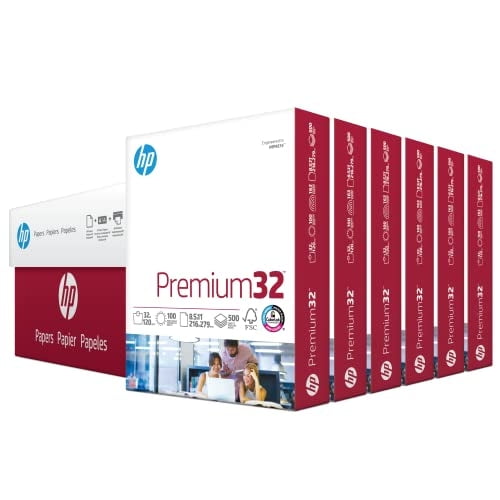Hp Papers - Papel Para Impresora Hp Premium32, 8,5 X 11, 3000 Hojas, 100 Brillantes
