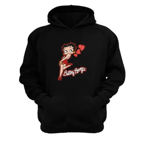 Genérico - Polerón Canguro Betty Boop Negro Talla Xs Unisex