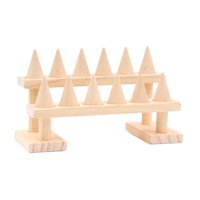 Magideal - Sala De Joyas Con Timbre Con Joyería Decorativa De Cono De Madera De Joyas Prácticas Anillo De Exhibición De Joyería Para El Vestuario De La Habitació 2 Nivel 21Cmx9Cmx8Cm