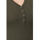 thumbnail image 2 of Top Corto de Punto Henley con Cuello en V y Manga Corta, 2 of 4