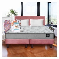 Cama Europea 2 Plazas Combo Cannon +2 Almohadas+Sabanas+Respaldo Tela Rosa