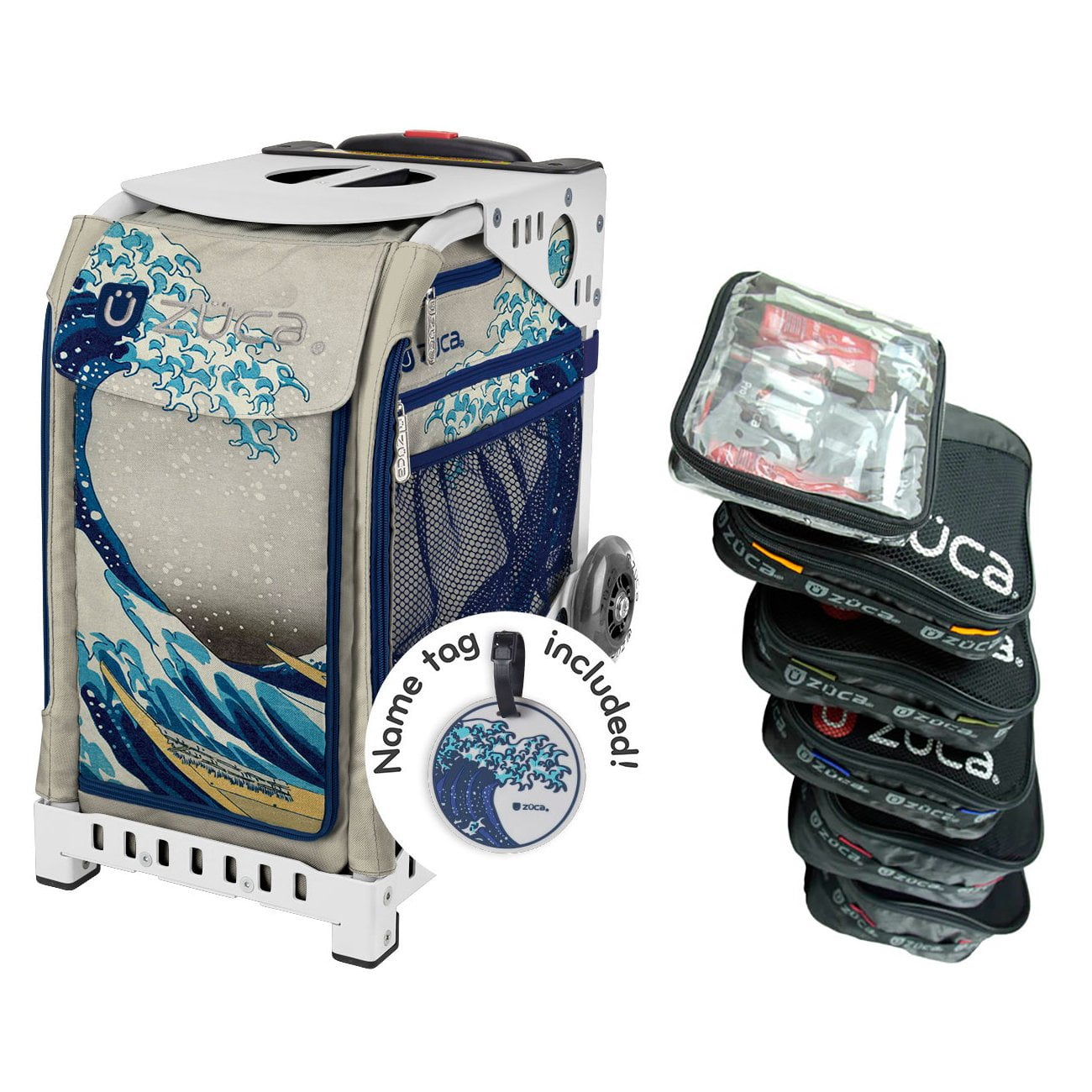 Bolsa Con Ruedas Zuca Great Wave Sport Con Marco Blanco Y Bolsas