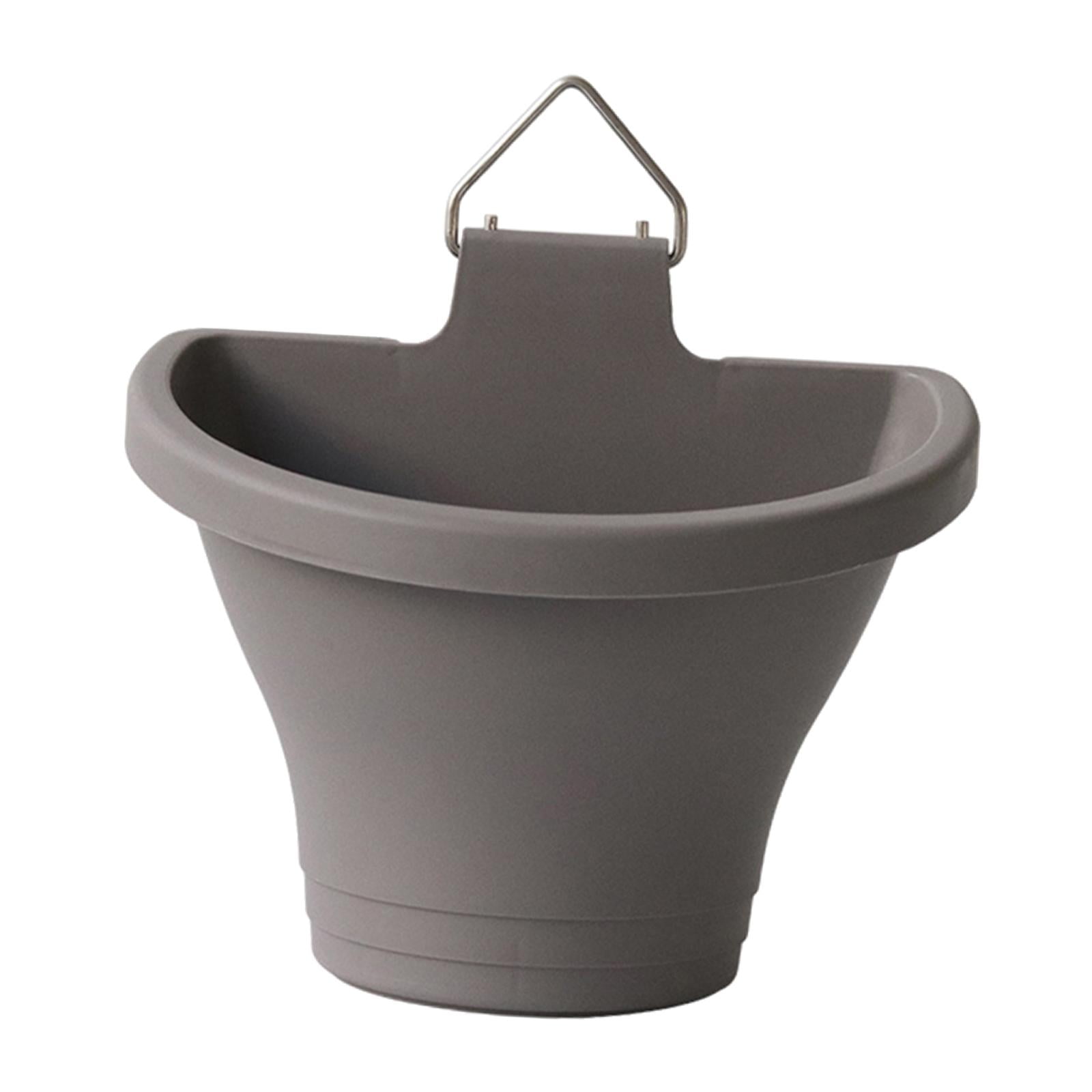 Magideal - Maceta Vertical Con Gancho Para Pared, Ideal Para Interiores Y Exteriores, Ideal Para Vallas, Jardines, Patios Y Oficinas. Gris Oscuro