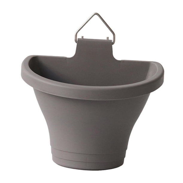 Maceta vertical con gancho para pared, ideal para interiores y exteriores, ideal para vallas, jardines, patios y oficinas. Gris oscuro