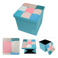 Genérico - Puff Baúl Plegable Organizador38X38 Tela Mix Rosado