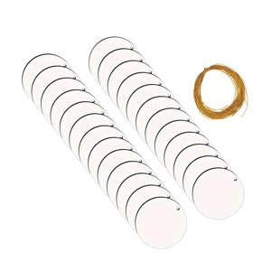 Bothyi - 25 Piezas De Rodajas De Madera Sin Terminar, Adornos Navideños De Sublimación Para Bricolaje, Redondos En Blanco