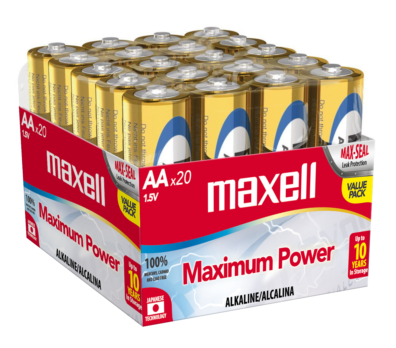 Maxell - Pilas Alcalinas Aa Pack De 20 Uni