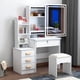 thumbnail image 2 of Tocador moderno 80*40*130cm con luces blanco Chic Home, 2 of 3