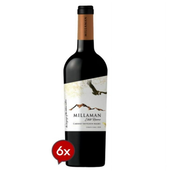 6 Vinos Millaman Estate Reserve Cabernet-Malbec, 750 cc