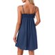 thumbnail image 3 of INSPIRE CHIC Lencería para Mujer Volante Sin Mangas Camisón Suave Escote en V Ropa de Casa M Azul Marino, 3 of 6