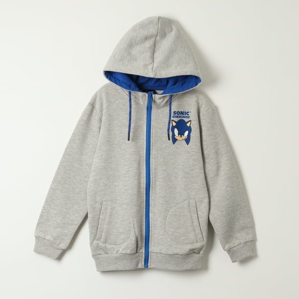Poleron Cerrado Con Gorro Niño Unstoppable Gris Sonic