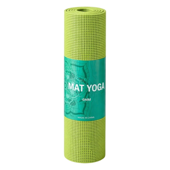 Mat de Yoga Verde 6 mm Antideslizante para Yoga, Pilates y Ejercicio