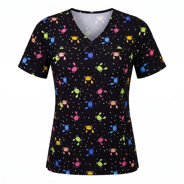 Delantal Mujer Ripholia 2502 tela elasticada estampada Cangrejos