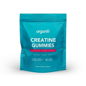 Organifi Creatine Gummies – Creatina Monohidratada + Cereza Ácida – Energía, Recuperación Y Rendimiento – Vegano – 60 Gomitas