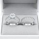 thumbnail image 4 of Juego de Anillos de Compromiso de Moissanita Color D VVS1 Juegos Nupciales Anillos de Boda para Mujer Plata Esterlina 925 Anillos de Promesa para Mujer Talla 5-9, 4 of 9