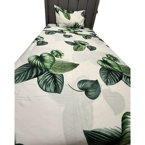 Teng Fei - Juego De Sábanas Plaza Y Media Adulto Hojas Verdes